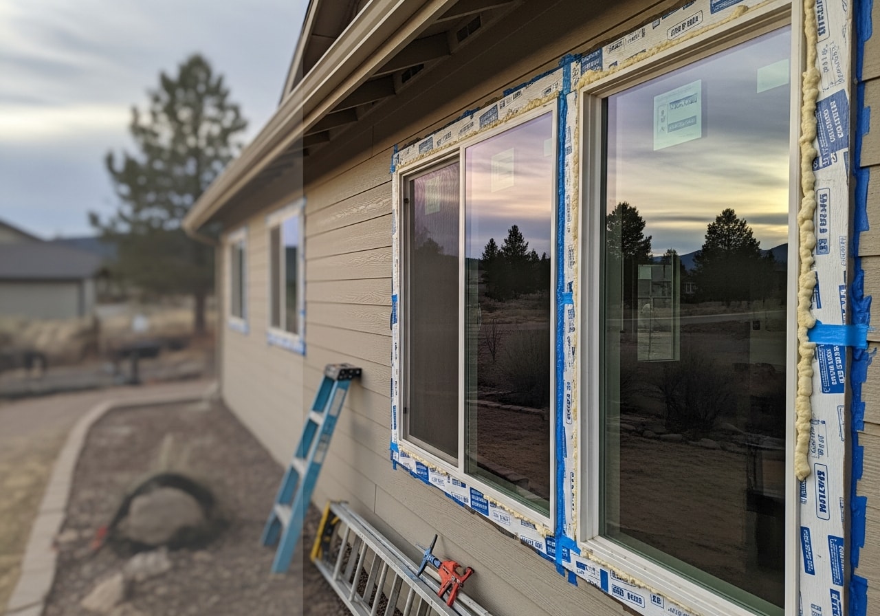 New double-pane windows installed on residential home in Pronghorn